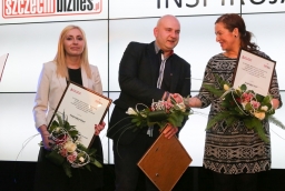 Laureaci Inspirującego Startu 2015: Magdalena Walczyńska (Szczeciński Townshop), Erwin Urbaniak (BSHaus), Agnieszka Chmielewska (Dogadamycie.pl)  /fot.: ABES / 