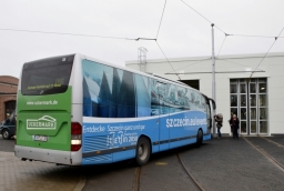 Bus advertising Szczecin embarked on a county road Uckermark  /fot.: Michał Abkowicz / 