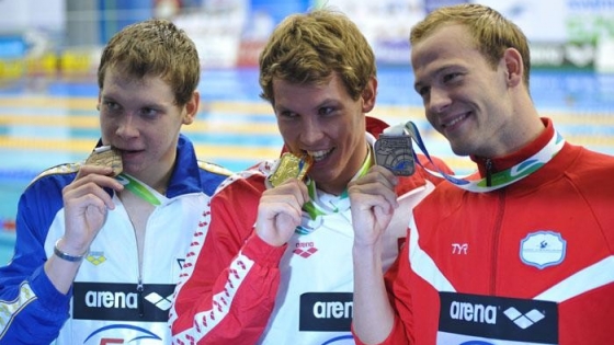 M. Sawrymowicz ze złotym medalem /fot.ecszczecin2011.eu/ 