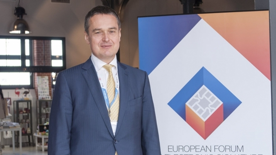 Andrzej Dopierała, the president of Asseco Data Systems at the 16th European Forum of Electronic Signature  /fot.: ak / 