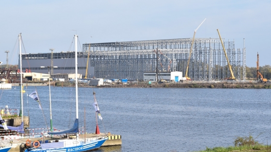 Budowa zakładu Bilfinger Mars Offshore na wyspie Gryfia w Szczecinie /fot.: SG / 