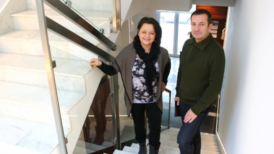 Lucyna Zawadzka and Krzysztof Gąsiorowski, director of Hotel Zamek  /fot.: łp / 