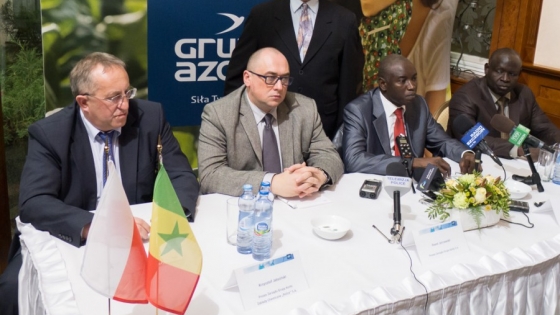 Krzysztof Jałosiński, Paweł Jarczewski (Grupa Azoty) i minister Aly Ngouille Ndiaye /fot.: mab / 