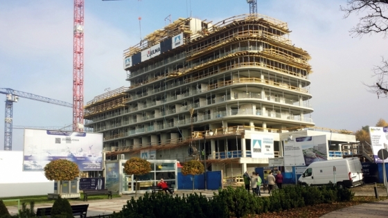 Construction of the hotel wing of Baltic Park Molo is in progress /fot.: Zdrojowa Invest / 