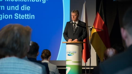 Torsten Haasch, prezes IHK Neubrandenburg podczas I Polsko-Niemieckiej Giełdy Kooperacyjnej w listopadzie 2016 roku w Szczecinie /fot.: mab / 