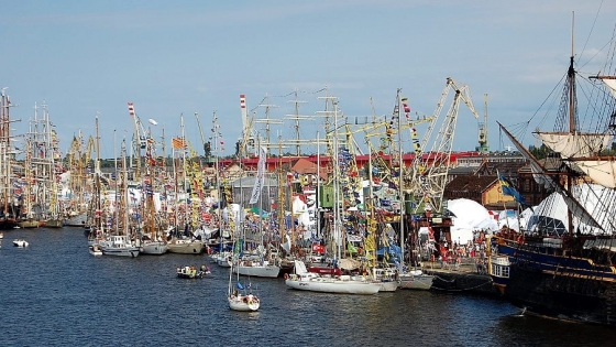 Finał regat The Tall Ships Races w 2013 roku - żaglowce cumujące przy Łasztowni /fot.: AK / 
